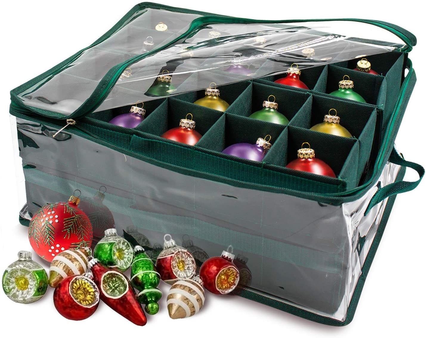 LAMINET Holiday Christmas Ornament Storage Container for 40 Ornaments –  Coversforthehome